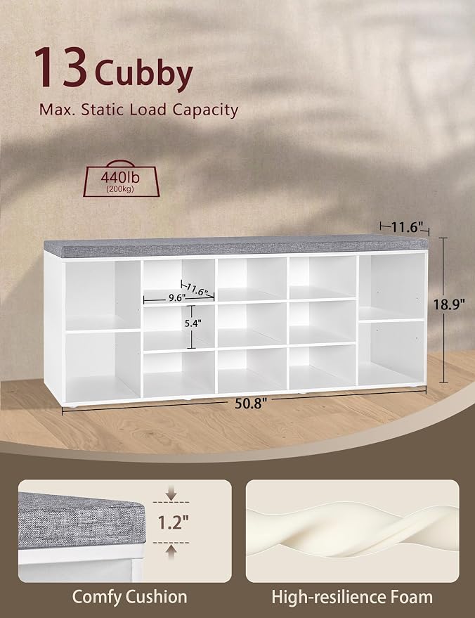 DINZI LVJ Shoe Storage Bench - Image 3