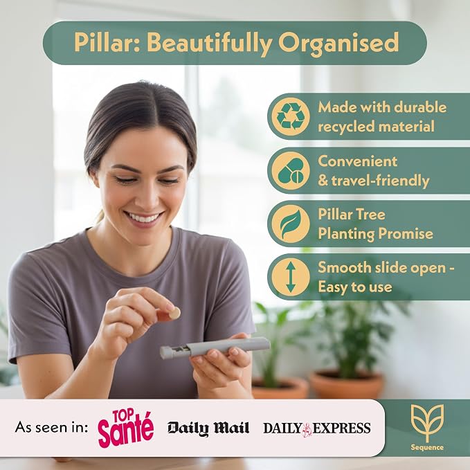 Pillar - 7-Day Pill Organizer | Weekly Medicine Pill Container Travel Box - - Image 2