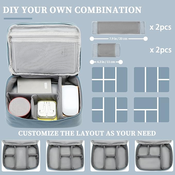Lanola Electronic Organizer Travel Double Layer Cable Organizer Bag, Accessory - Image 7