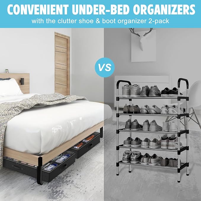 2 Pack Under Bed Shoe Storage Organizer - Image 5