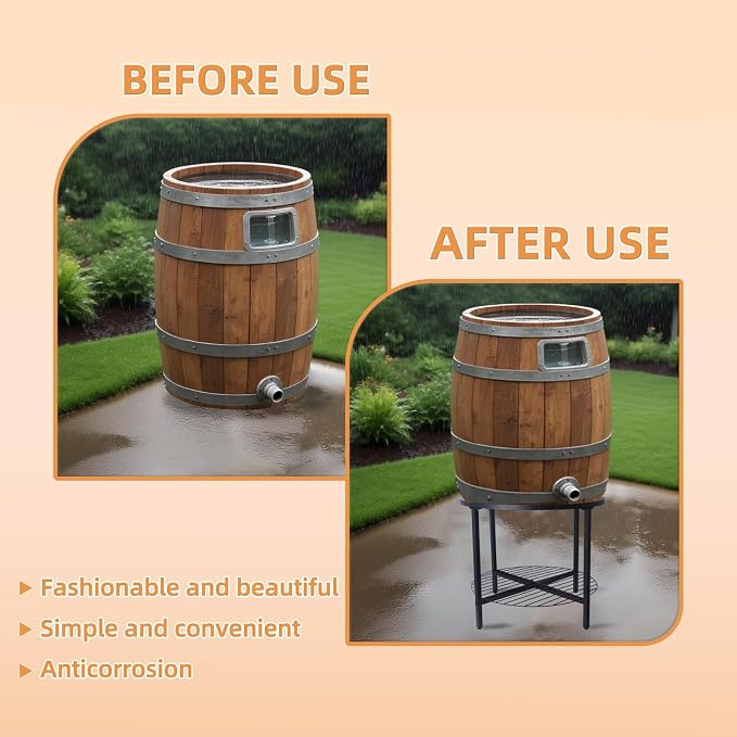 2-Tier Rain Barrel Stand – Base Only, Outdoor Heavy-Duty Rain Water Collection - Image 2