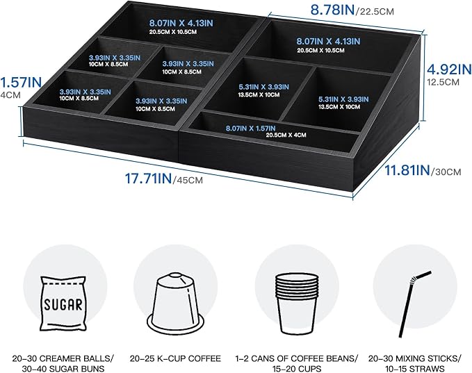 Coffee Station Organizer Coffee Condiment Service Tray - Image 5