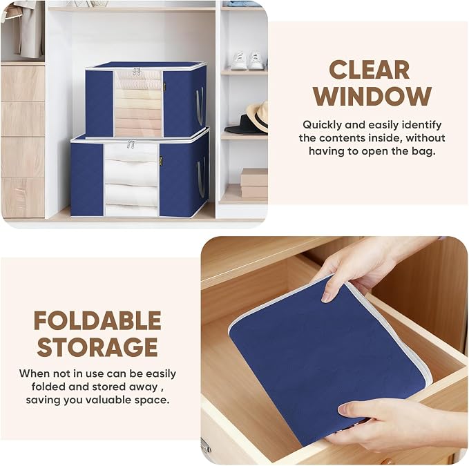 BALEINE 6 Pack Clothes Storage Bags, 24 Gallon Storage Containers - Image 4