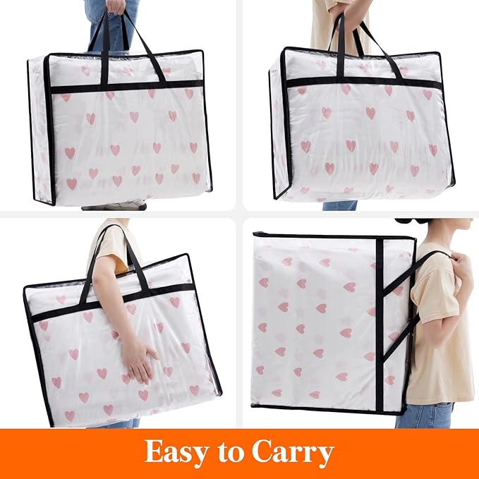 Lifewit 110L Large Clear Clothes Storage Bags, 2 Pack Plastic Vinyl Foldable - Image 5