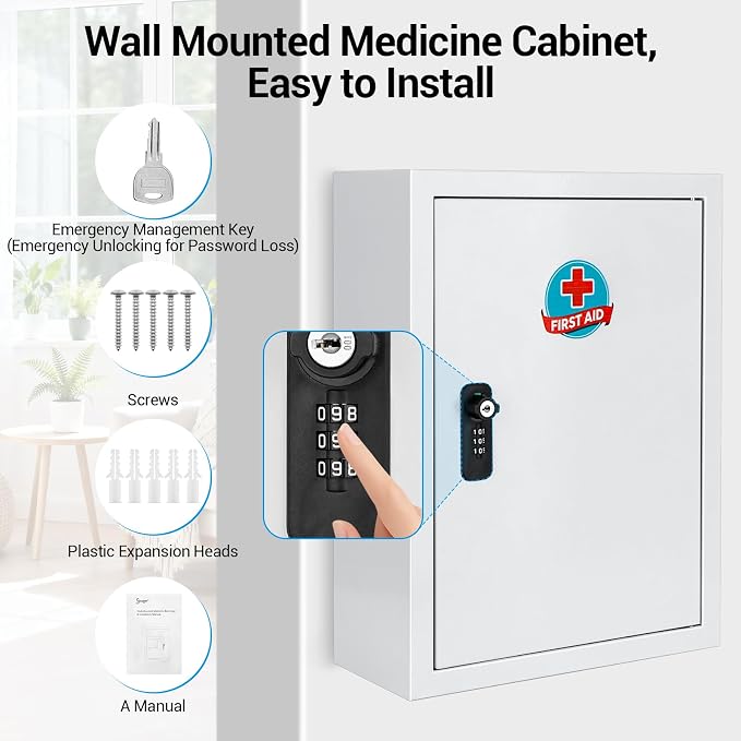 Wall Mounted Metal Medicine Cabinet - Image 6