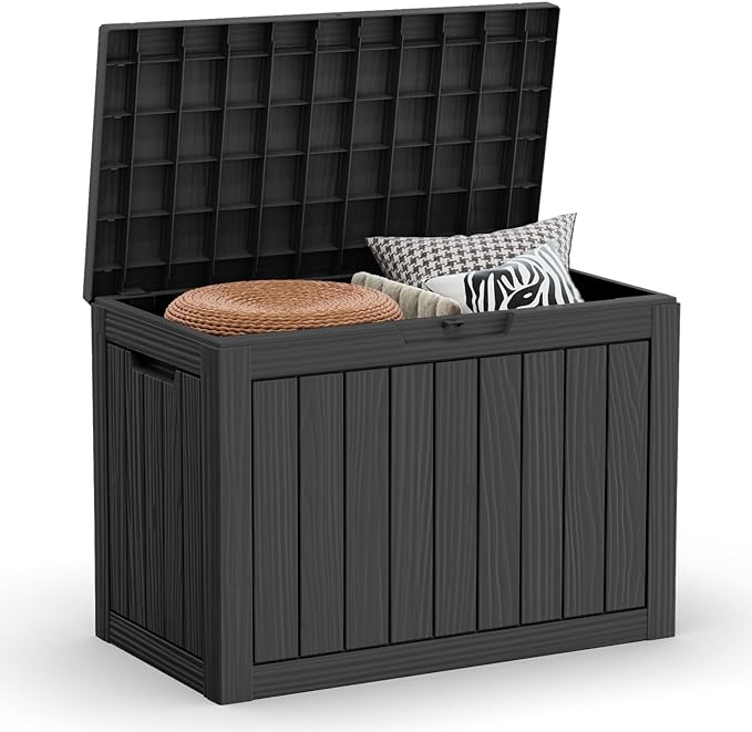 45 Gallon Outdoor Deck Box, Storage Lockable Waterproof Patio Furniture by MAIUSCOLI