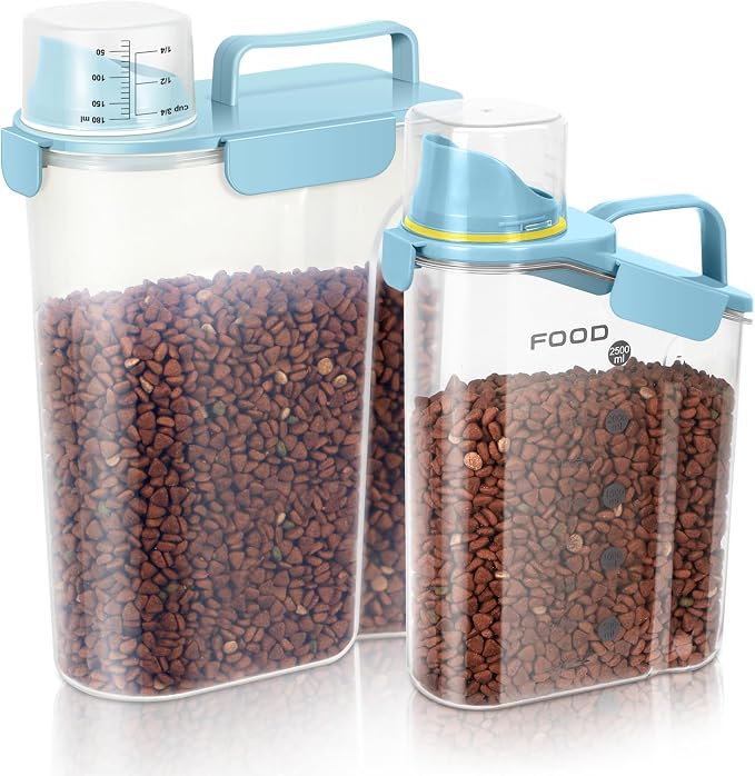 Dog Food Storage Container, Upgraded Large Nozzle BPA-free, 3-5 LBS Plastic Pet by LEAWALK