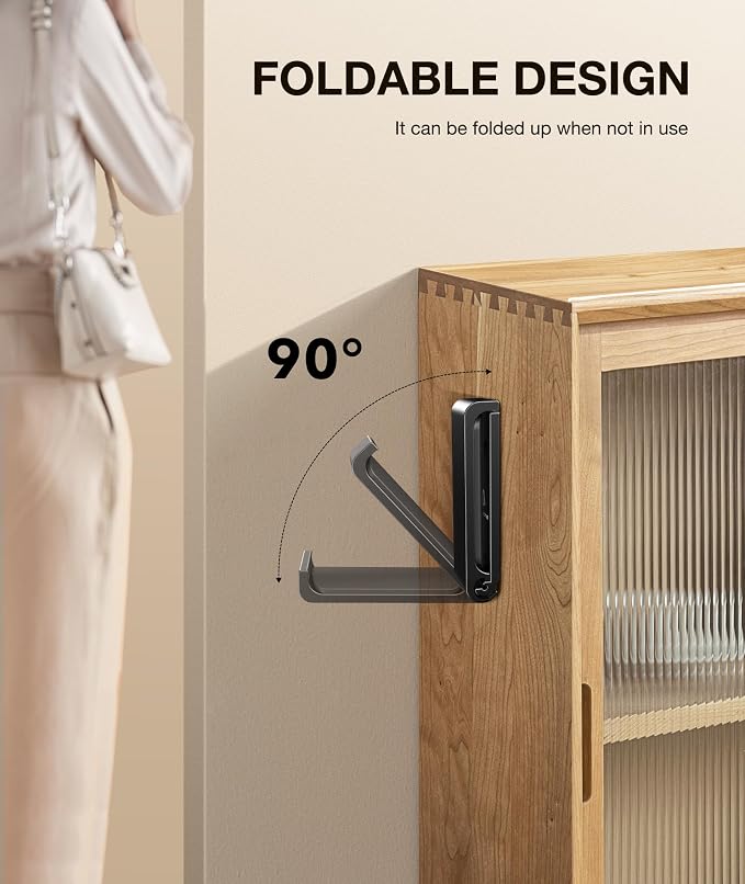 Headphone Stand Hanger Foldable Wall Hooks, Save Space Durable Aluminum Headset - Image 3