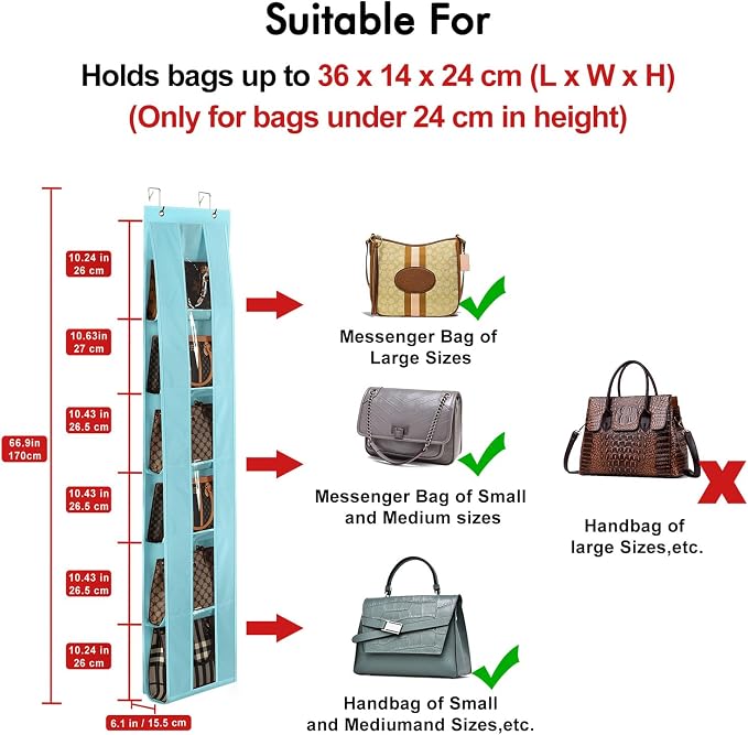 Lirex Over the Door Organizer, 2 Pack Handbag Storage - Image 2