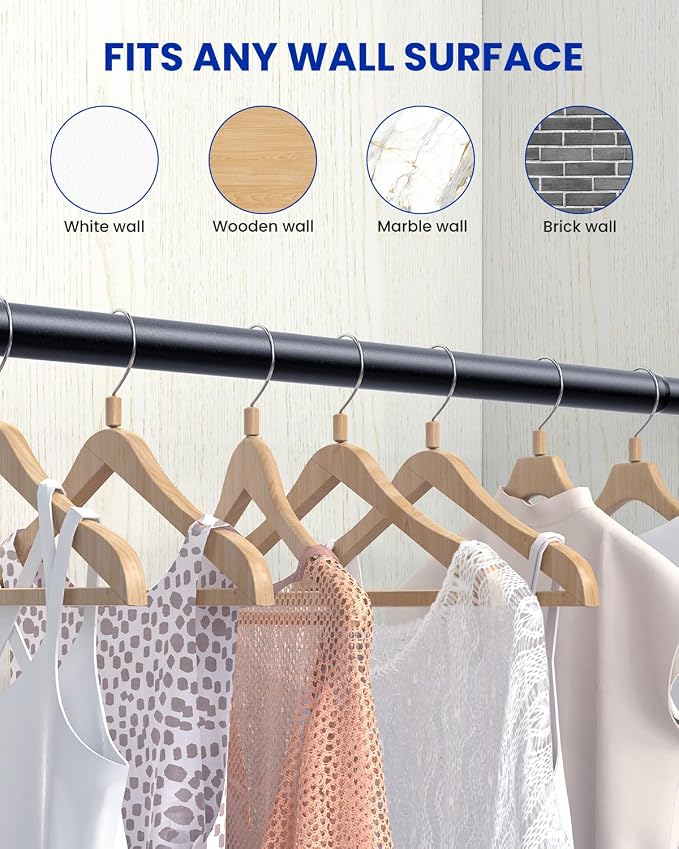 4 PACK Closet Rods for Hanging Clothes, 17 to 84 Inches Stepless Adjustable - Image 7