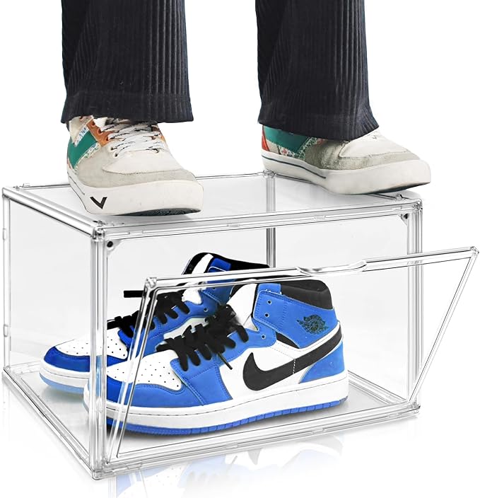 Size 14 Large Clear Shoe Storage Boxes Stackable, Acrylic Shoe Boxes Sneaker by EDSFAM