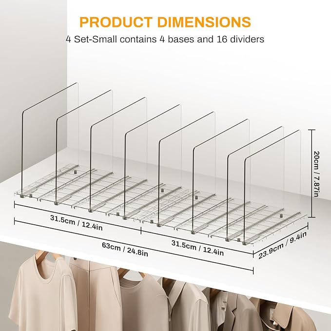 Purse Organizer for Closet Organizers and Storage, Adjustable Clear Shelf - Image 3