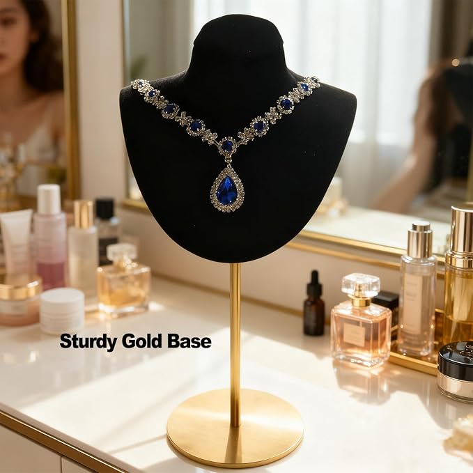 Necklace Display Stand For Selling Velvet Chain Jewelry Bust Holder Organizer - Image 3