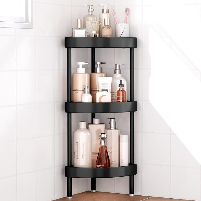 Nieifi Corner Shower Caddy Stand-3 Tier Rustproof Anodized Aluminum Standing by Nieifi