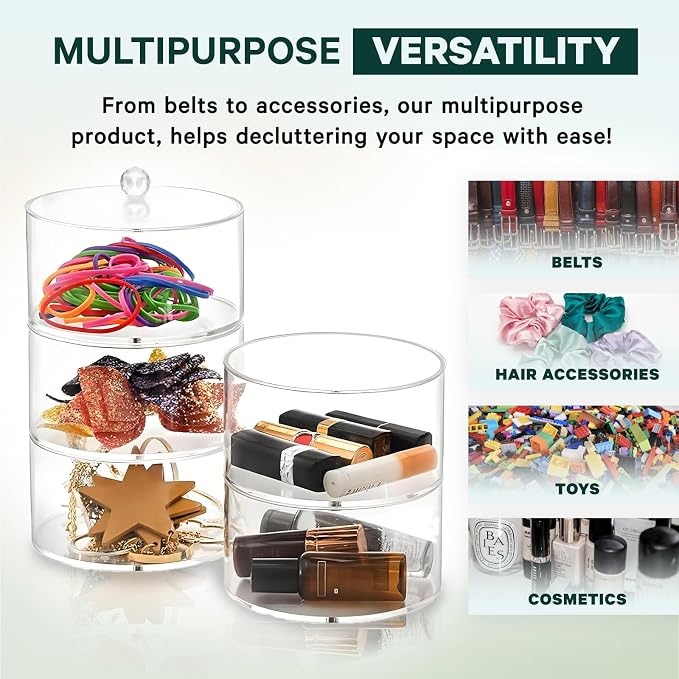 Acrylic Belt Organizer, 4-Layer Transparent Closet Accessories Organizer - Image 6