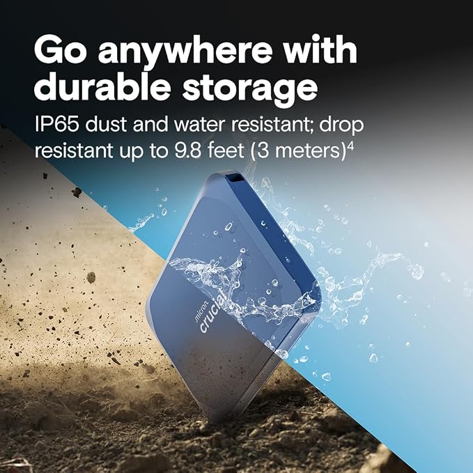 Crucial X10 1TB Portable SSD, USB 3.2 USB-C, External Solid State Drive - Image 4