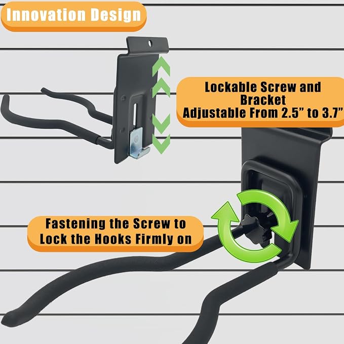 Adjustable Slatwall Hooks, Lockable Slatwall Weedeater & String Trimmer Hanger - Image 3