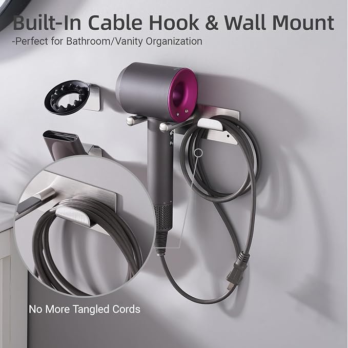 Hair Dryer Holder, Hair Dryer Holder Wall Mount - Image 4