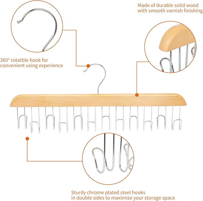 Amazon Basics Wooden Belt Hanger - Image 3