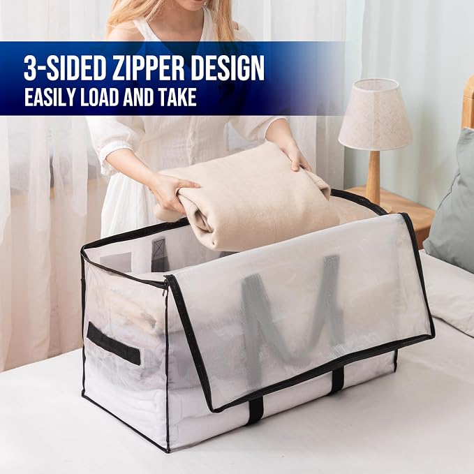 TAILI Extra Large Moving Bags, 12 Pack Clear Heavy Duty Totes - Image 6