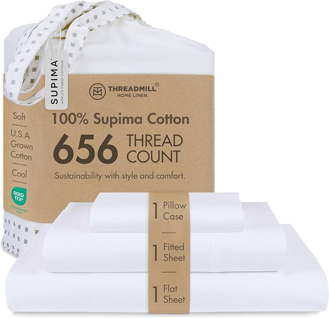 Threadmill Twin XL Sheet Sets | 656 Thread Count Supima Cotton Sheets by ThreadmillHomeLinen