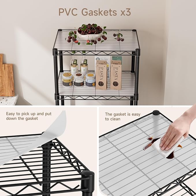Small 6 Tier Shelves Storage Wire Shelving Unit Metal Shelf Adjustable - Image 5