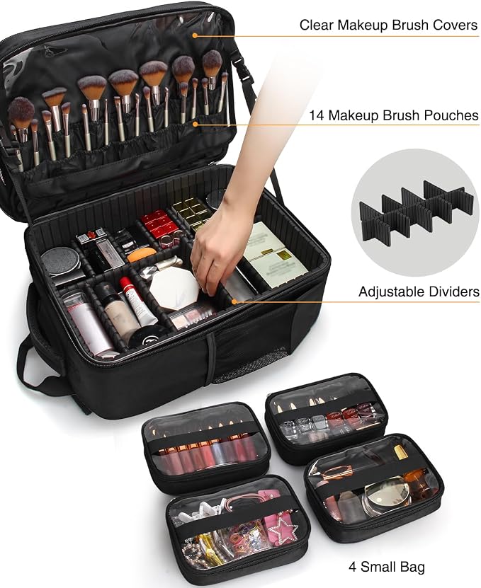 TANTO Makeup Backpack Makeup Artist Bag Professional Extra Large Cosmetic Bag - Image 3