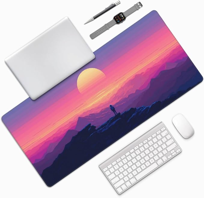 Sunset Mountains Large Mouse Pad, Anime Style Gaming Desk Mat, XXL Keyboard - Image 7