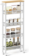 VASAGLE Slim Rolling Cart, 5-Tier Storage Cart, Narrow Cart by VASAGLEbySONGMICSHOME