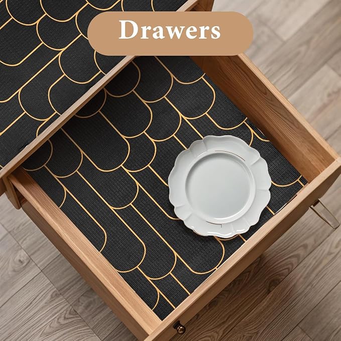 Shelf Liners for Kitchen Cabinets Drawer Liner 12in x 20FT Non Adhesive Black - Image 3