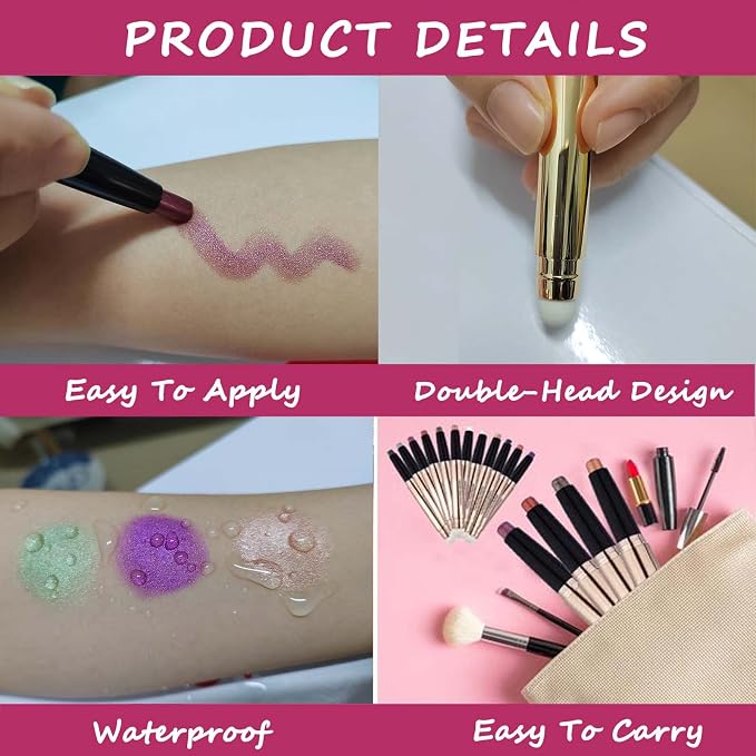 Romantic Red Eyeshadow Stick Makeup, Highlighter Matte Cream Eye Shadow Pencil - Image 5