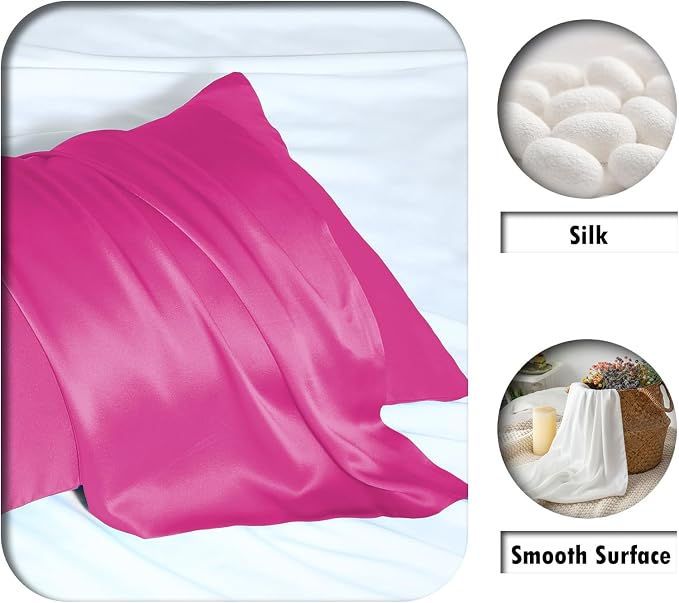 Silk Pillow Cases 2 Pack Soft Breathable and Sliky Standard Size Pillow Cases - Image 2
