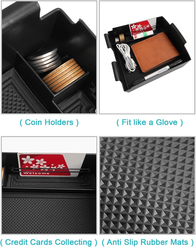 CDEFG 2Pcs Lower Center Console Tray Floor Console Organizer - Image 7