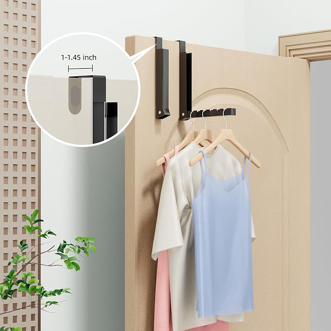 Over The Door Hanger Folding Clothes Drying Rack, Folding Hanging Coat Rack - Image 2