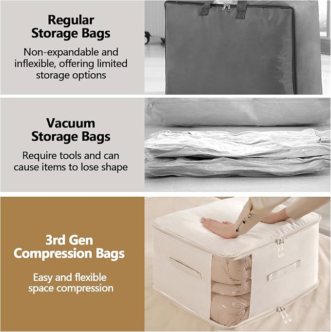 4 Pack Space Saving Comforter Storage Bag - Image 7