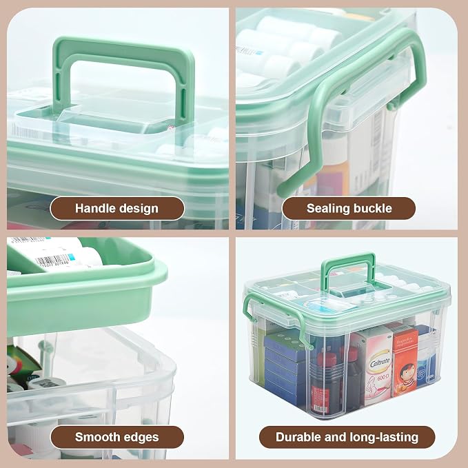 15QT Clear Medicine Organizer Storage Box - Image 6