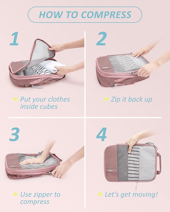 BAGSMART 6 Set /4 Set/2 Set Compression Packing Cubes - Image 6
