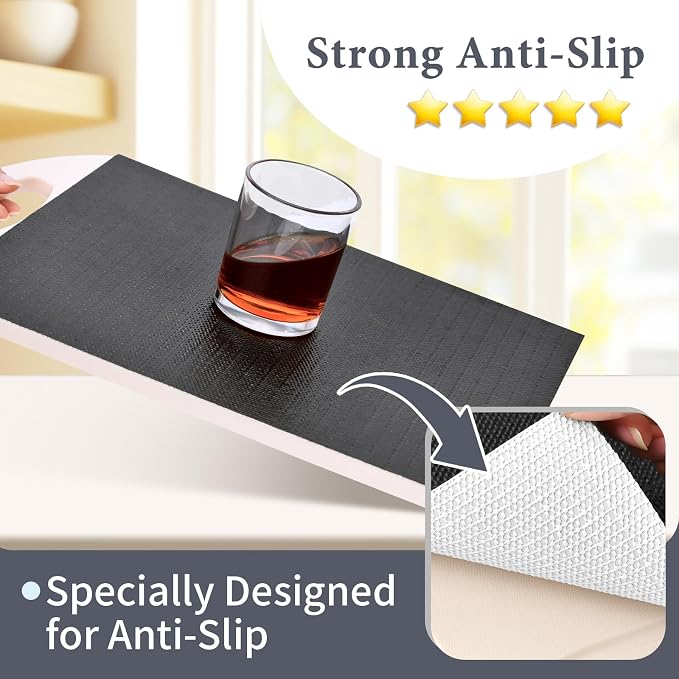 Shelf Liners for Kitchen Cabinets 12in x 30FT Non Adhesive Drawer Liner Gray - Image 2