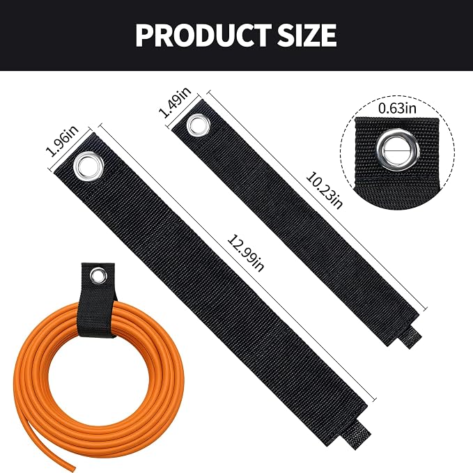 Heavy-Duty Extension Cord Holder 3-Pack, Two Sizes, Durable Nylon Cable - Image 2