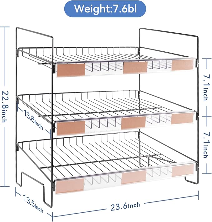 WWN Black 3-Tier Candy Display Rack 24 * 23 * 14inch Versatile Chip and Snack - Image 3