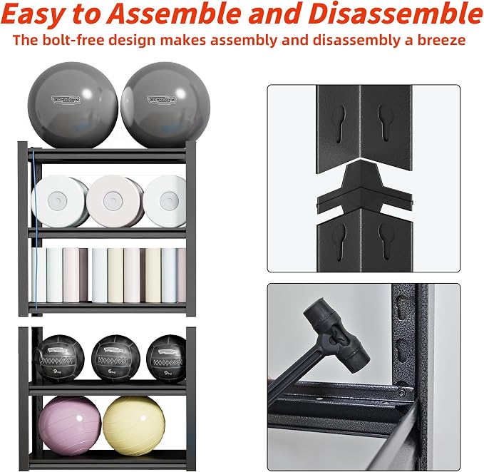 59" W Garage Shelving, 5-Tier Heavy Duty Shelving Unit, 3000LBS Adjustable - Image 7