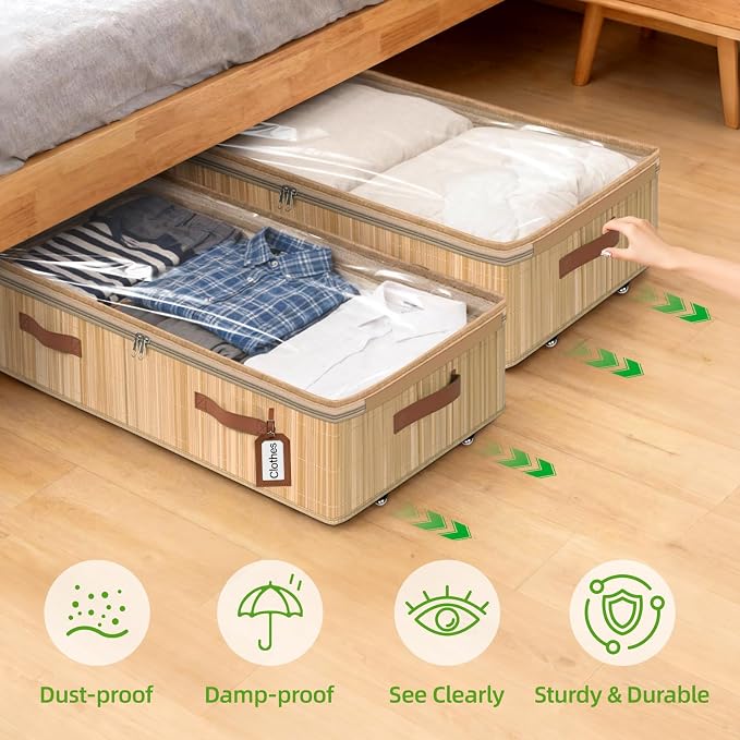 Livole Bamboo Under Bed Storage - Image 6