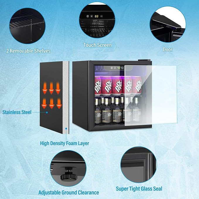 40L Mini Fridge, Freestanding Beverage Refrigerator - Image 7