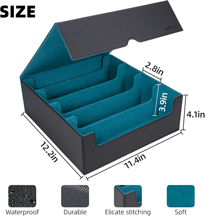 AFIING 4-Row Trading Card Storage Box – Holds 3200+ Cards, 48 Dividers & 4 - Image 5