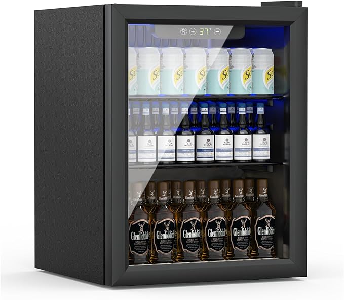 1.6 Cubic Feet Mini Fridge, 70 Can Freestanding Beverage Refrigerator by Erivess