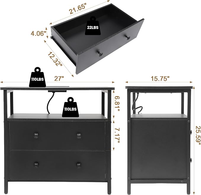 27 inch Wide Night Stand Set 2 - Image 3