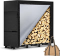 4ft Firewood Rack Outdoor with Waterproof Widened Cover, Heavy Duty Firewood by LOENIY