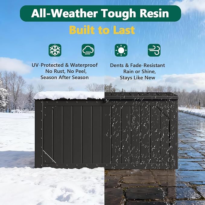 100 Gallon Outdoor Storage Box, Weatherproof Deck Box - Image 3