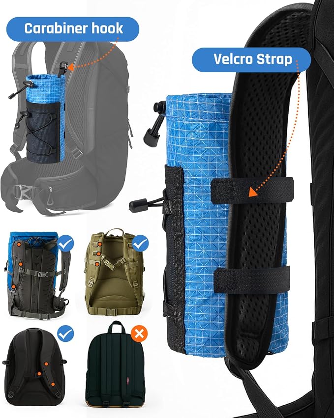 Large Water Bottle Holder Pouch Bag, Backpack Water Bottle Holder Mesh Bag - Image 6