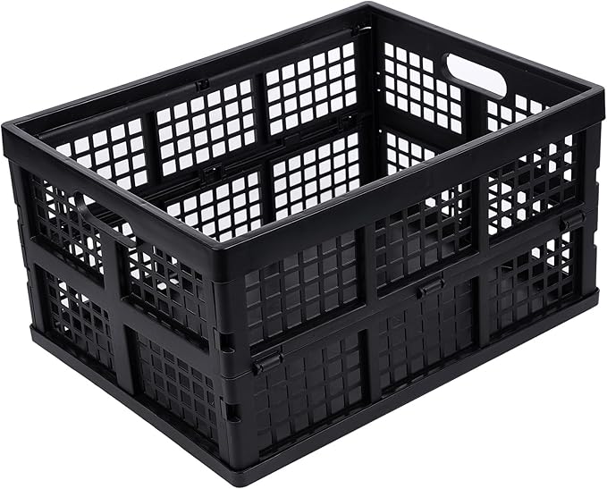3-Pack Plastic Collapsible Storage Crates-30L, Foldable Plastic Crates - Image 2